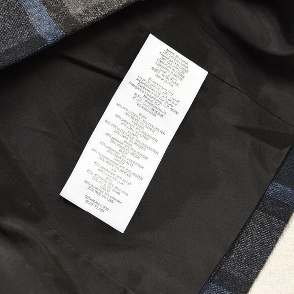 Bebe Women Double Breasted Blazer Plaid Polyester Gray Size 4 Acrylic Blend - Picture 8 of 8